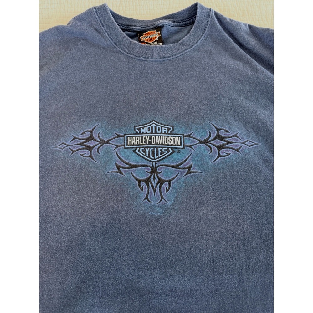 Harley Davidson T-Shirt Mens XXL Blue Tribal Graphic Harley Haven South Carolina - Picture 4 of 8